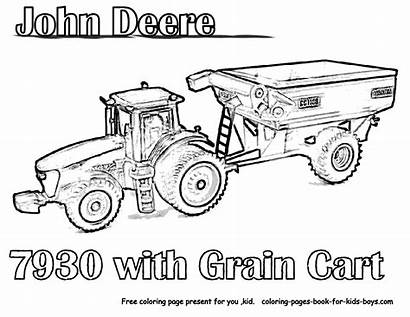 Deere Tractor Coloring John Ausmalbilder Baustelle Tracteur