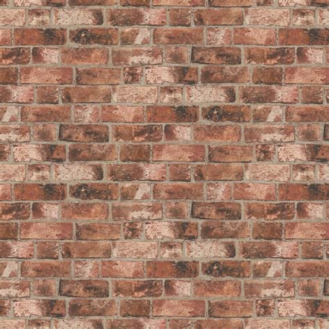Rustic Red And Brown Brick Effect Wallpaper Industrial Chic Look 10m