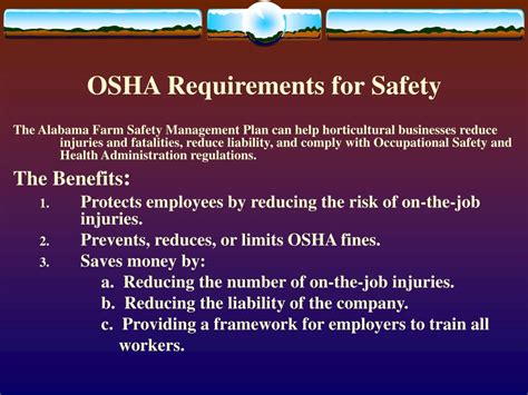 Companies in the same industry as alabama power company, ranked by salary. PPT - OSHA Requirements for Safety PowerPoint Presentation ...