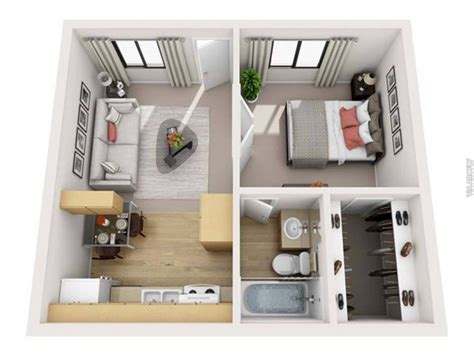 Awesome 40 Stylish Studio Apartment Floor Plans Ideas Studio Apartment