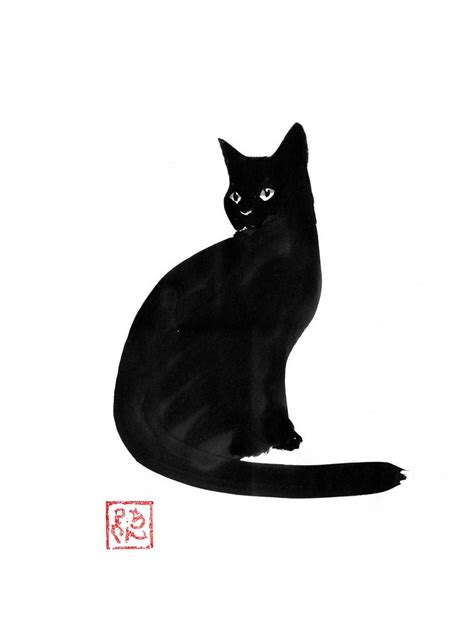 Black Cat Drawing By Pechane Sumie Saatchi Art
