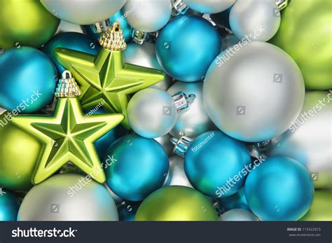 Closeup On Glitter Star And Shiny Ballschristmas Decoration Stock