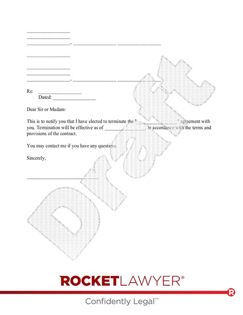 Free Contract Termination Letter Rocket Lawyer