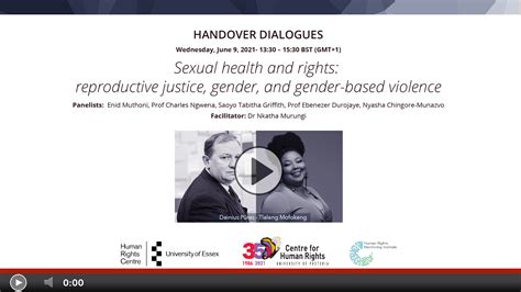 sexual health and rights reproductive justice gender and gender based violence handover