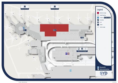 After you clear customs, follow the signs located outside the terminal; Sydney Airport Map Terminal3 Domestic Administration | Airport map, Sydney airport, Map
