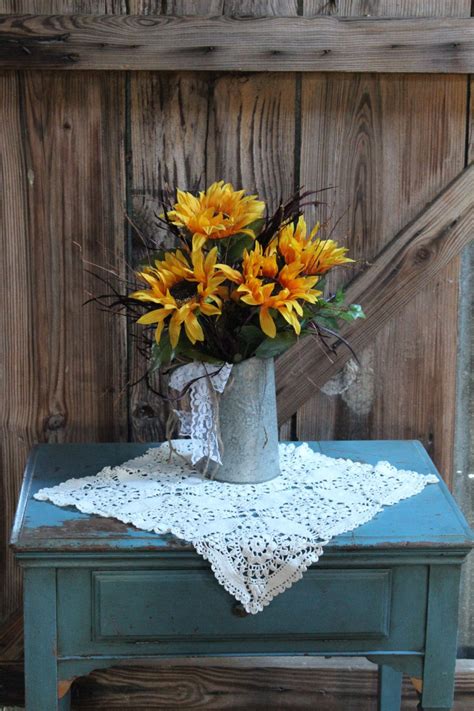 Rustic wedding invitations from zazzle. Rustic Sunflower Bouquet in Galvanized Metal Watering Can ...