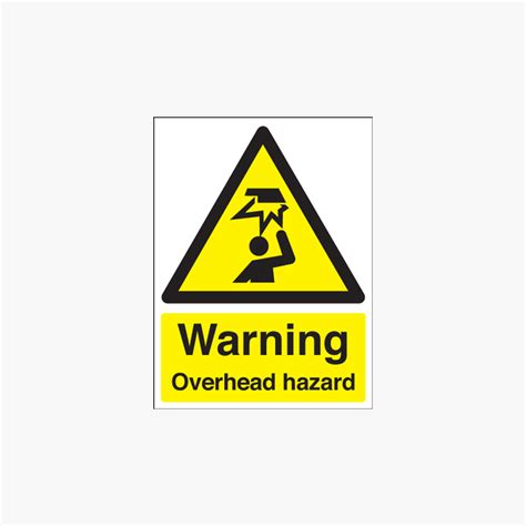 400x300mm Warning Overhead Hazard Plastic Signs Safety Sign Uk