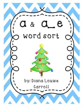 Long ae and short a word sort christmas phonics by Diana Carroll
