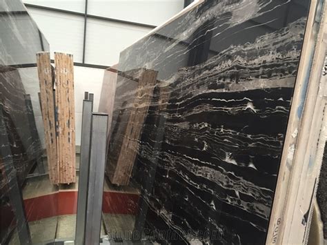 Negro Portoro Marble Slabs Italy Black Marble Polished Tiles And Slabs