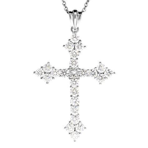 Diamond Cross Necklace Pendant 236 Carats Gold Or Platinum