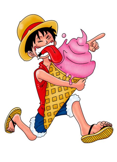 Chibi Luffy Loves Ice Cream By Hollowichigobanki On Deviantart
