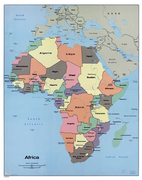 Large Political Map Of Africa With Relief Maps Images And Photos