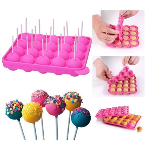 3d 20 Cake Pop Lollipop Round Sphere Diy Baking Silicon Mold Silicone