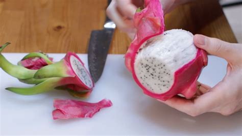 Though it may look intimidating with its pinkish red skin and light green scales, preparing this unusual fruit is easy. How to Eat a Dragon Fruit | In The Kitchen With Matt