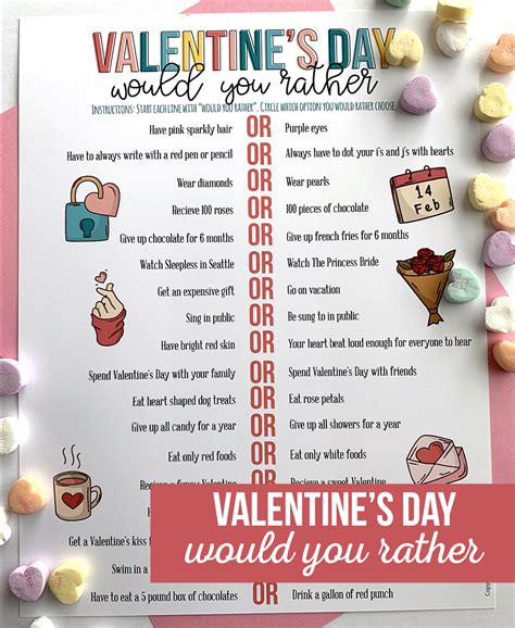 Valentines Day Would You Rather Printable The Crafting Chicks