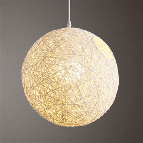 Yesfashion Round Concise Hand Woven Rattan Vine Ball Pendant Lampshade