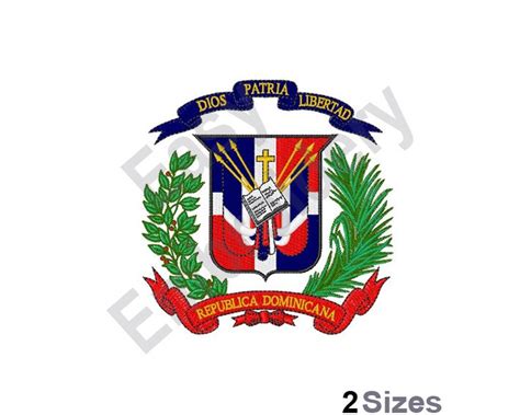 Dominican Republic Coat Of Arms Machine Embroidery Design Dominican