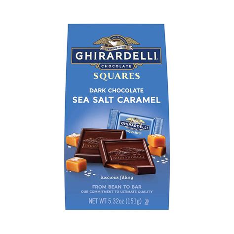 🇺🇸 Ghirardelli Dark Chocolate Sea Salt Caramel Squares Medium Bags 150g