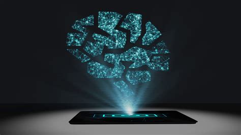 Brain Medical Imaging Futuristic Holographic Display Tablet Hologram