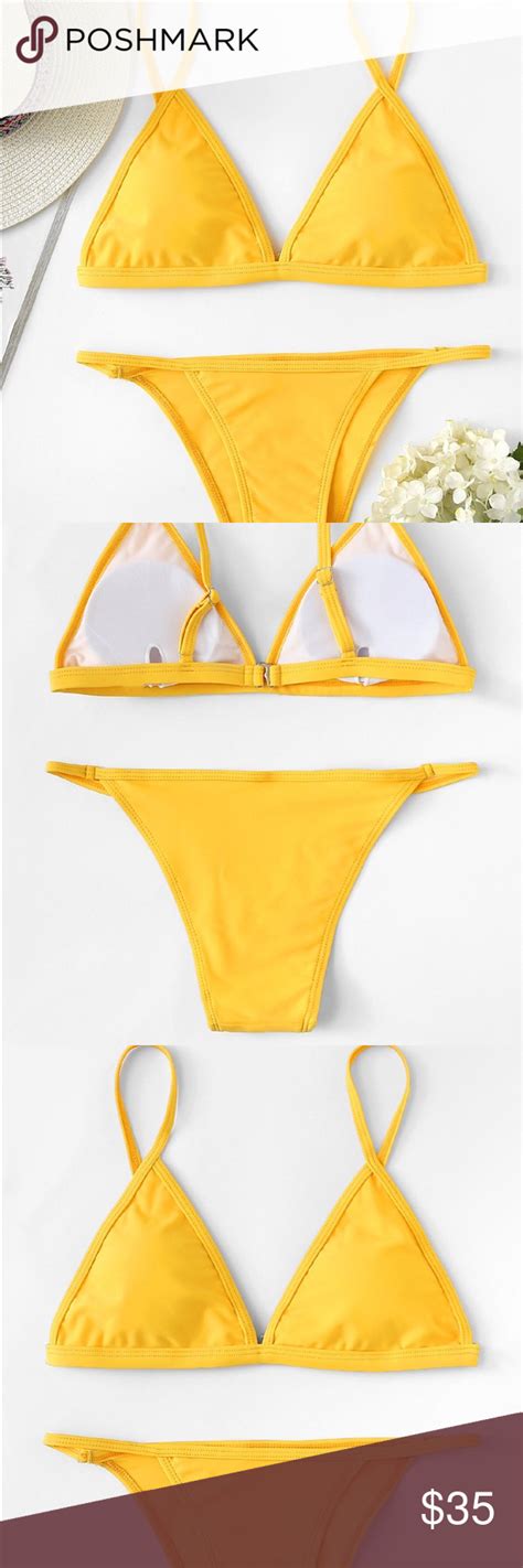 yellow triangle top bikini set bikini set bikinis my xxx hot girl