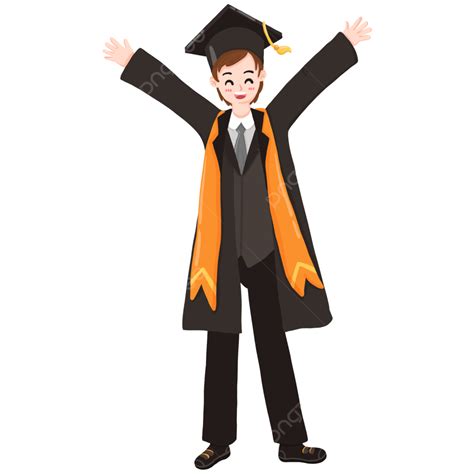 Happy Graduation Boy Raising Hands Cheering Happy Cheer Raise Your