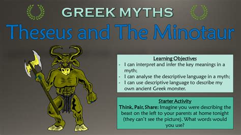 greek myths theseus and the minotaur teaching resources