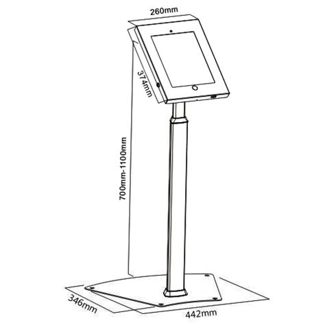 Allcam Ipp1205fl Anti Theft Tablet Floor Stand For 129 Ipad Pro 4th