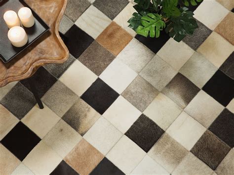 Auch runde teppiche im online shop billig kaufen. Teppich Kuhfell braun-beige-grau 200 x 300 cm Patchwork ...