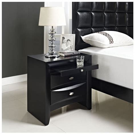 Check spelling or type a new query. Nightstand 3 Drawer Furniture Charcoal Black Table Bedroom ...