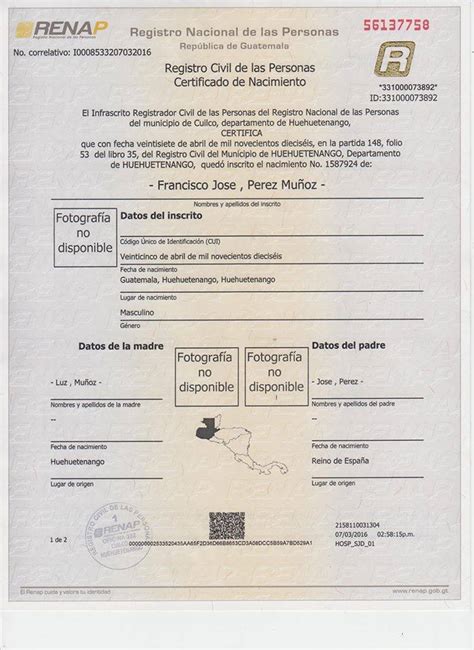 Certificado De Nacimiento De Guatemala Kulturaupice