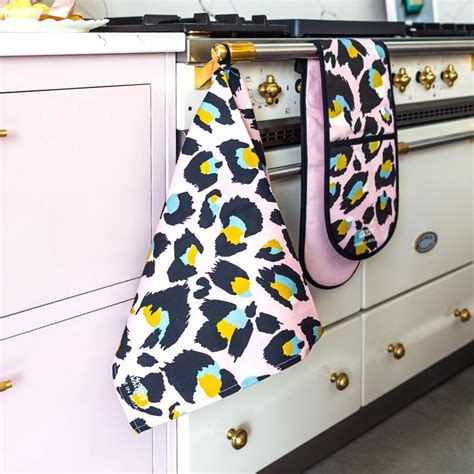 Pink Leopard Print Tea Towel By Eleanor Bowmer