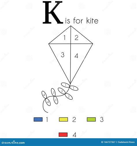 Kite Vector Alphabet Letter K Colouring Page Royalty Free