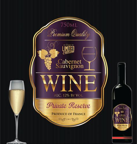 Luxury Golden Wine Label Design Vector 05 Free Download