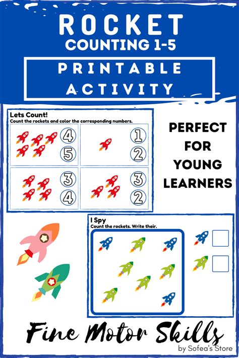 Rocket Math Printable Activity Counting 1 5 Counting Activities