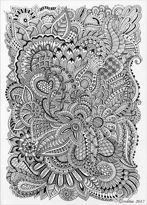 Zentangle Art Liner Viktoriya Crichton Blackandwhite Zentangle