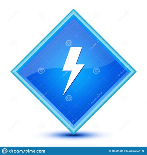 Lightning Bolt Icon Isolated On Special Blue Diamond Button