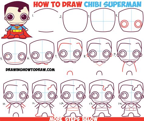 How To Draw Cute Chibi Superman From Dc Comics In Easy