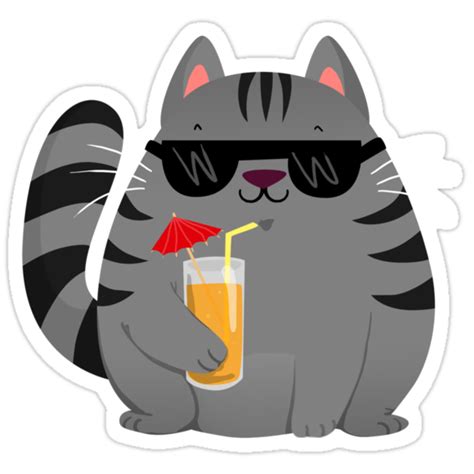 Cool Cat Stickers By Ara Mink Redbubble