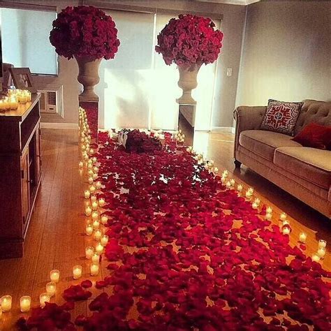 I Adore Rose Petals Romantic Candles Romantic Room Decoration