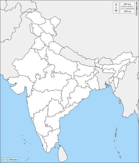 Blank Map Of India With States Boundaries