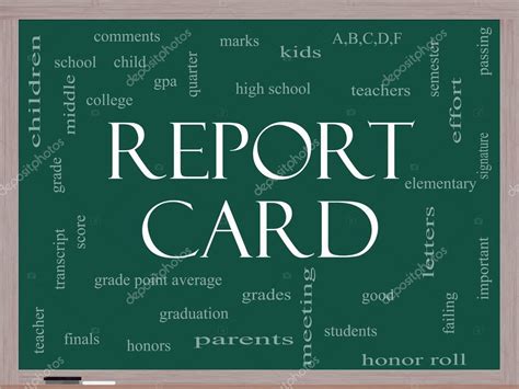 Report Card Word Cloud Concept On A Blackboard — Stock Photo