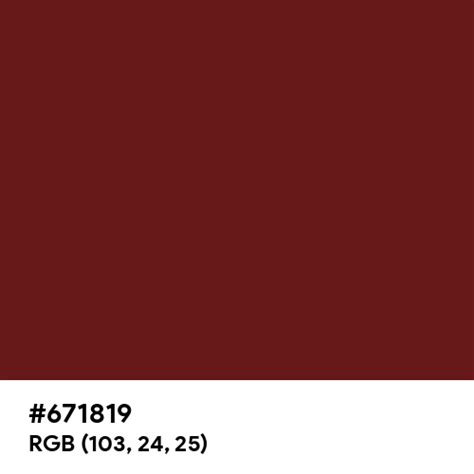 Matte Maroon Color Hex Code Is 671819