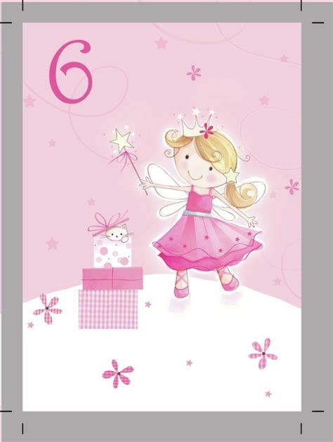Möbel And Wohnen Happy 6th Birthday Card For A Girl Aged 6 Years Old