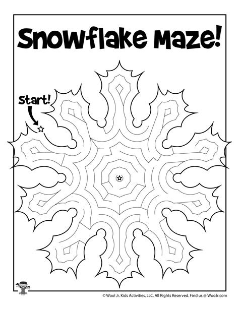 Winter Maze Printable Printable Word Searches