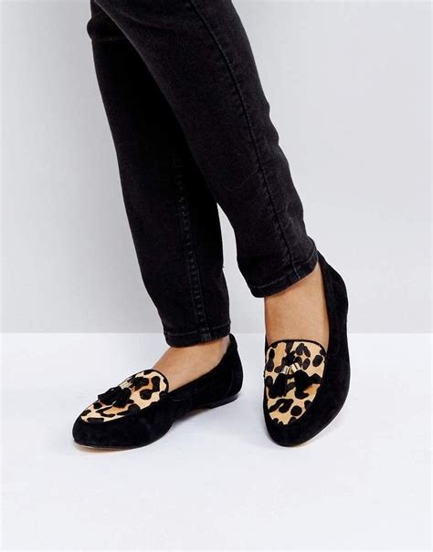 Office Fedora Leopard Print Flat Suede Shoes Metallic Sandals Heels