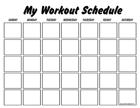 Weekly Workout Schedule Template Download Printable Pdf Templateroller