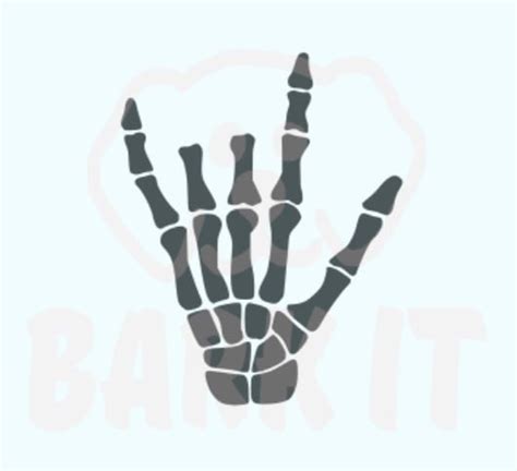 I thought this would look great with gold foil on a black tote. Skeleton Hand I Love You ASL Sign Language SVG, pdf, PNG ...