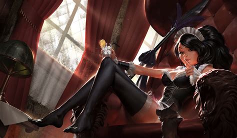 French Maid Nidalee V Wallpapers Fan Arts League Of Legends