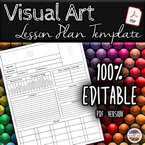 Art Lesson Plan Template Pdf Art Lesson Plans Visual Art Lessons