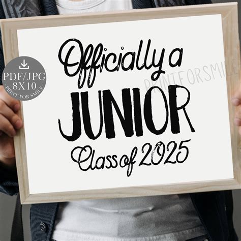 First Day Of Junior Year Sign Printable Class Of 2025